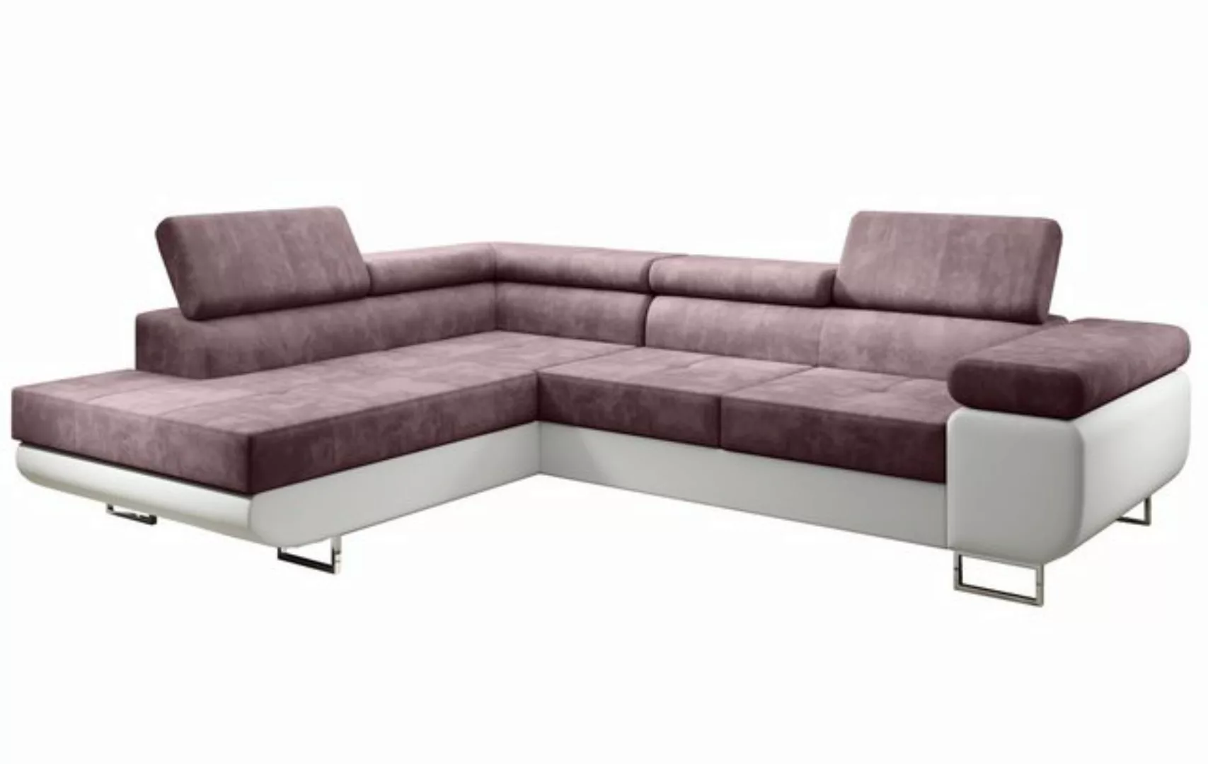 Furnix Ecksofa Zante Eckcouch L-Form Sofa mit Schlaffunktion Eco-Leder-Plüs günstig online kaufen