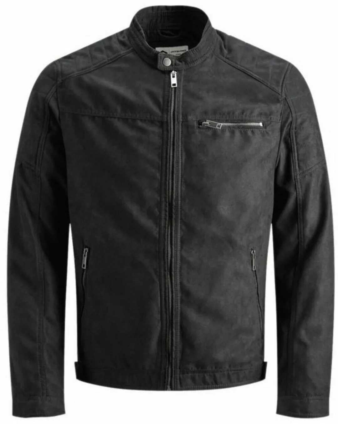 Jack & Jones Lederjacke stilvolle Bikerjacke aus Kunstleder Zeitlose Kunstl günstig online kaufen