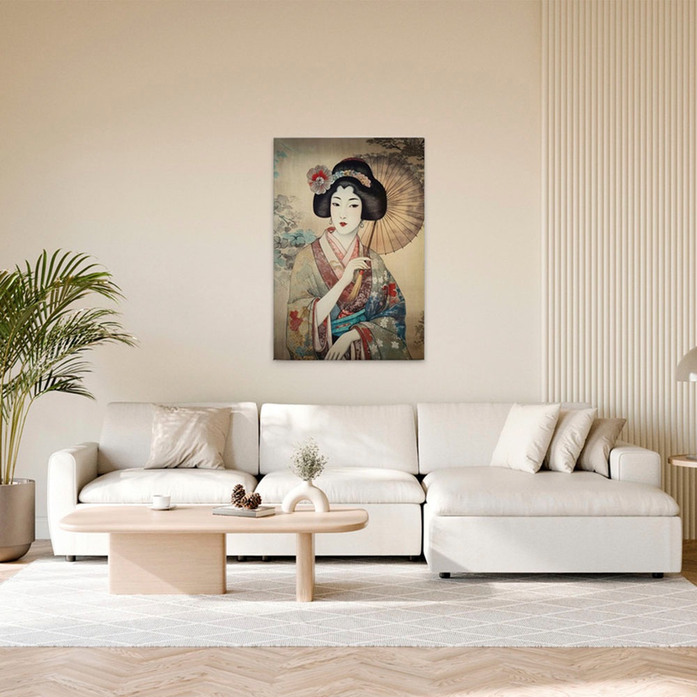 A.S. Création Leinwandbild "Geisha Vintage - Wandbild Bunt Beige Keilrahmen günstig online kaufen