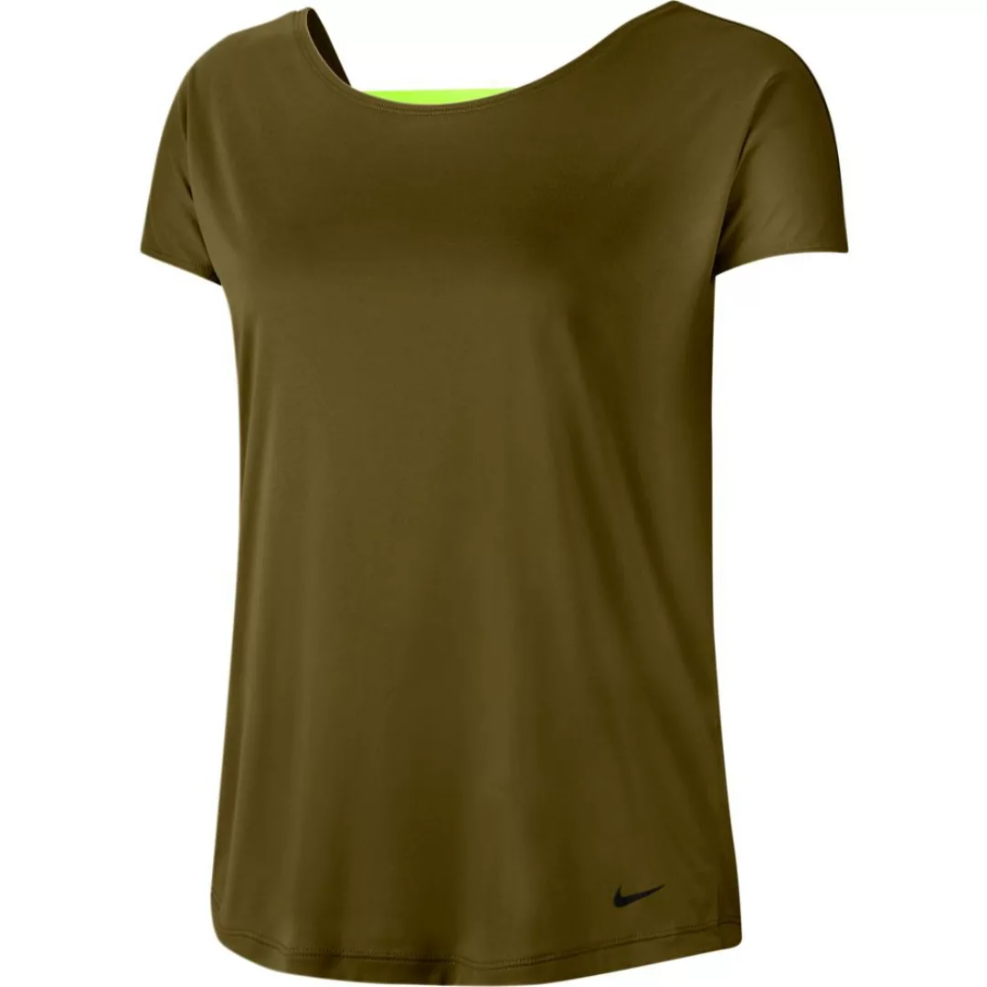 Nike Pro Dri-fit Kurzarm T-shirt XS Olive Flak / Volt / Black günstig online kaufen