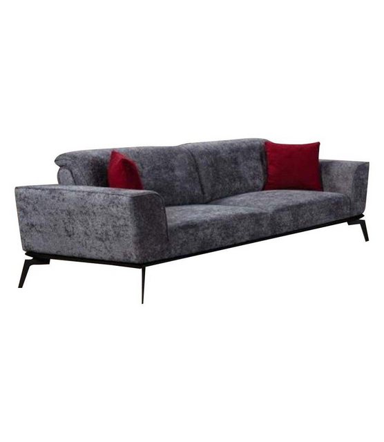 Xlmoebel Sofa Grau 3-Sitzer Sofa Stoffbezug für das Wohnzimmer Möbel Couch, günstig online kaufen