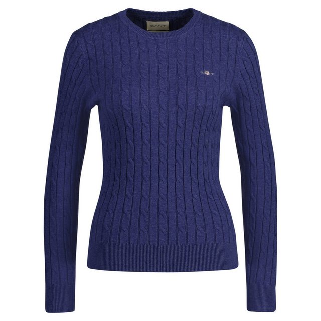 Gant Sweater Damen Pullover - STRETCH COTTON CABLE C-NECK günstig online kaufen