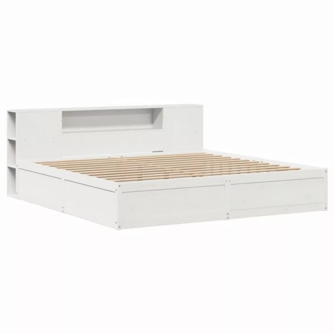 vidaXL Bett, Massivholzbett ohne Matratze Weiß 180x200 cm Kiefernholz günstig online kaufen