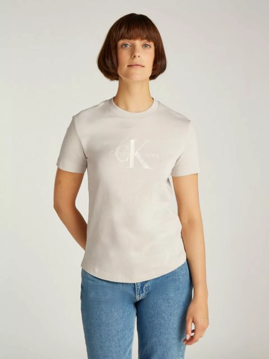 Calvin Klein Jeans Rundhalsshirt "GLOSSY MONOLOGO REGULAR TEE", mit Logodru günstig online kaufen