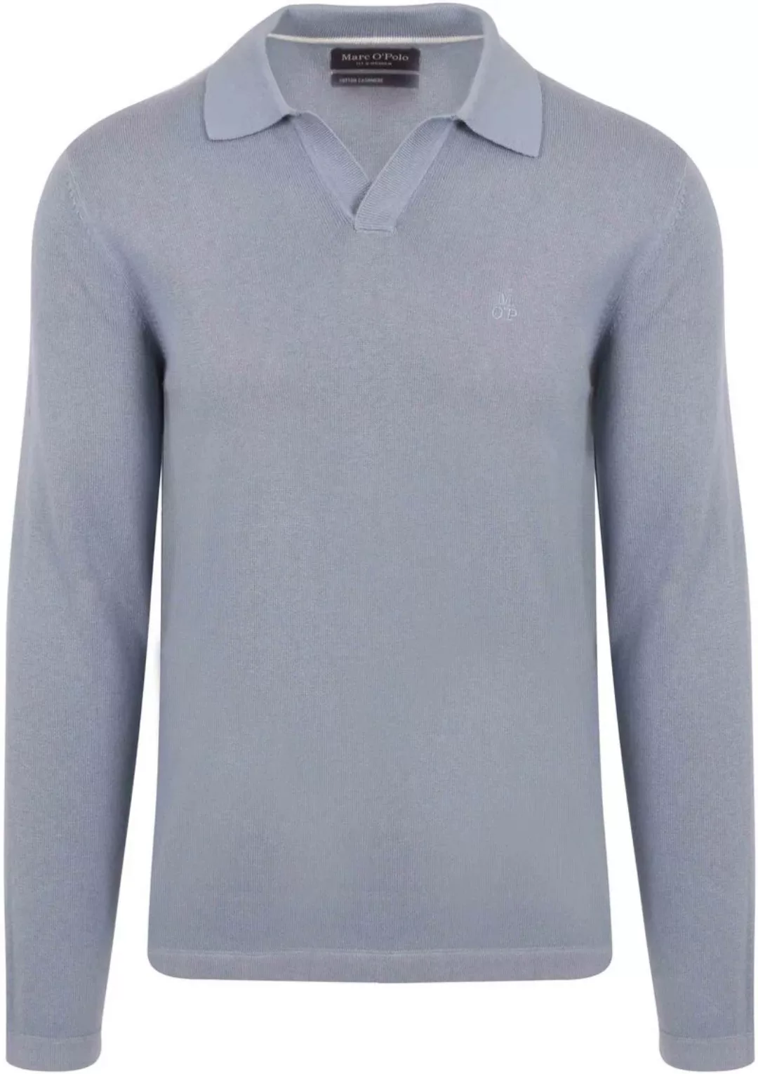 Marc O'Polo Longsleeve Poloshirt Riva Hellblau - Größe L günstig online kaufen