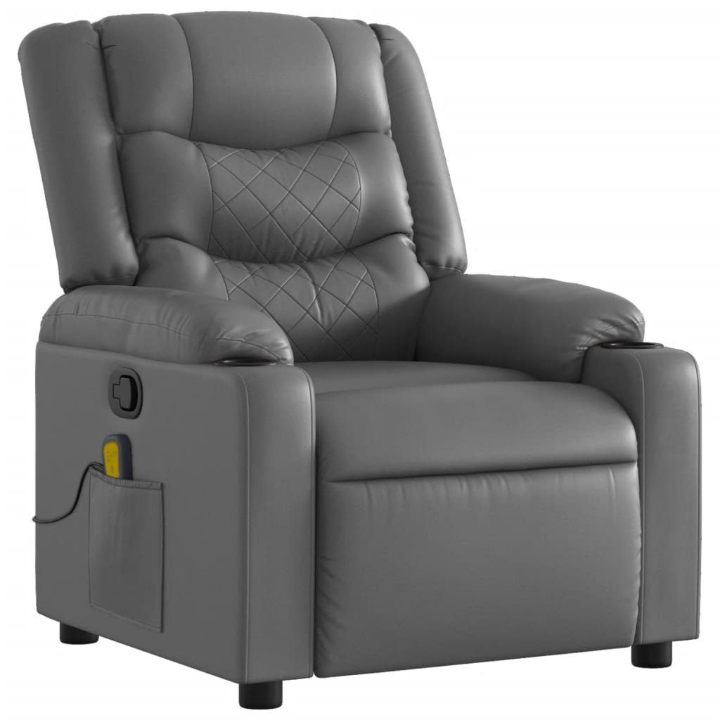 vidaXL Sessel Massagesessel Grau Kunstleder (1-St) günstig online kaufen