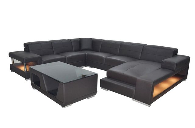 Xlmoebel Sofa Modernes Design Ledersofa in U-Form für die Wohnlandschaft Ec günstig online kaufen