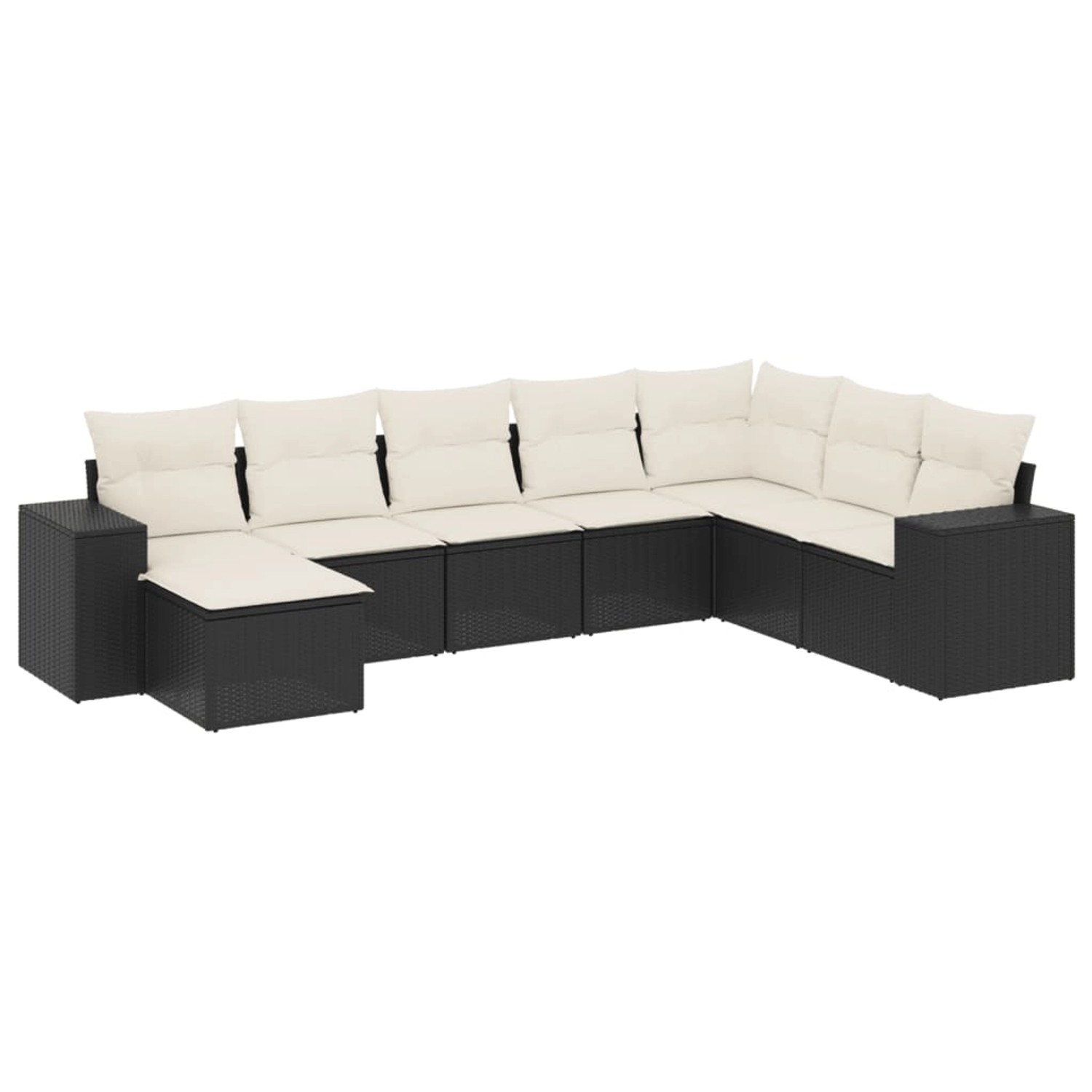 vidaXL 8-Tlg Garten-Sofagarnitur mit Kissen Schwarz Poly Rattan 3222955 günstig online kaufen
