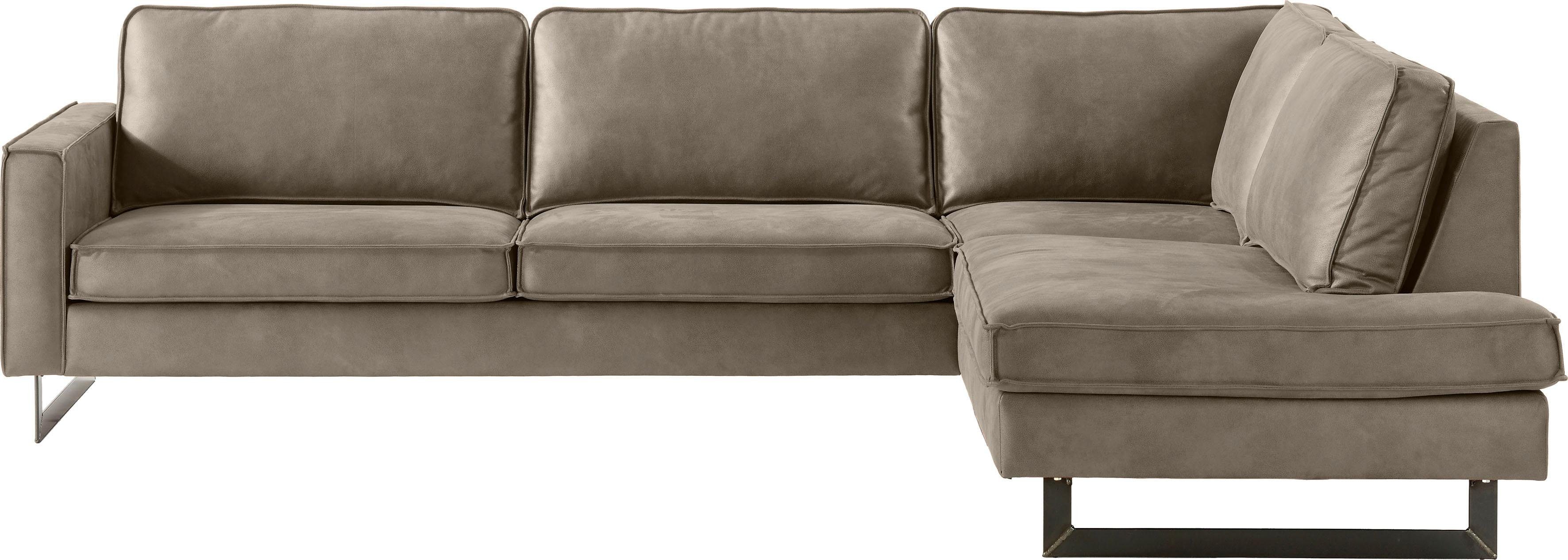 Places of Style Ecksofa "Pinto, 290 cm, Cord, Chenille, Lederoptik, Ottoman günstig online kaufen