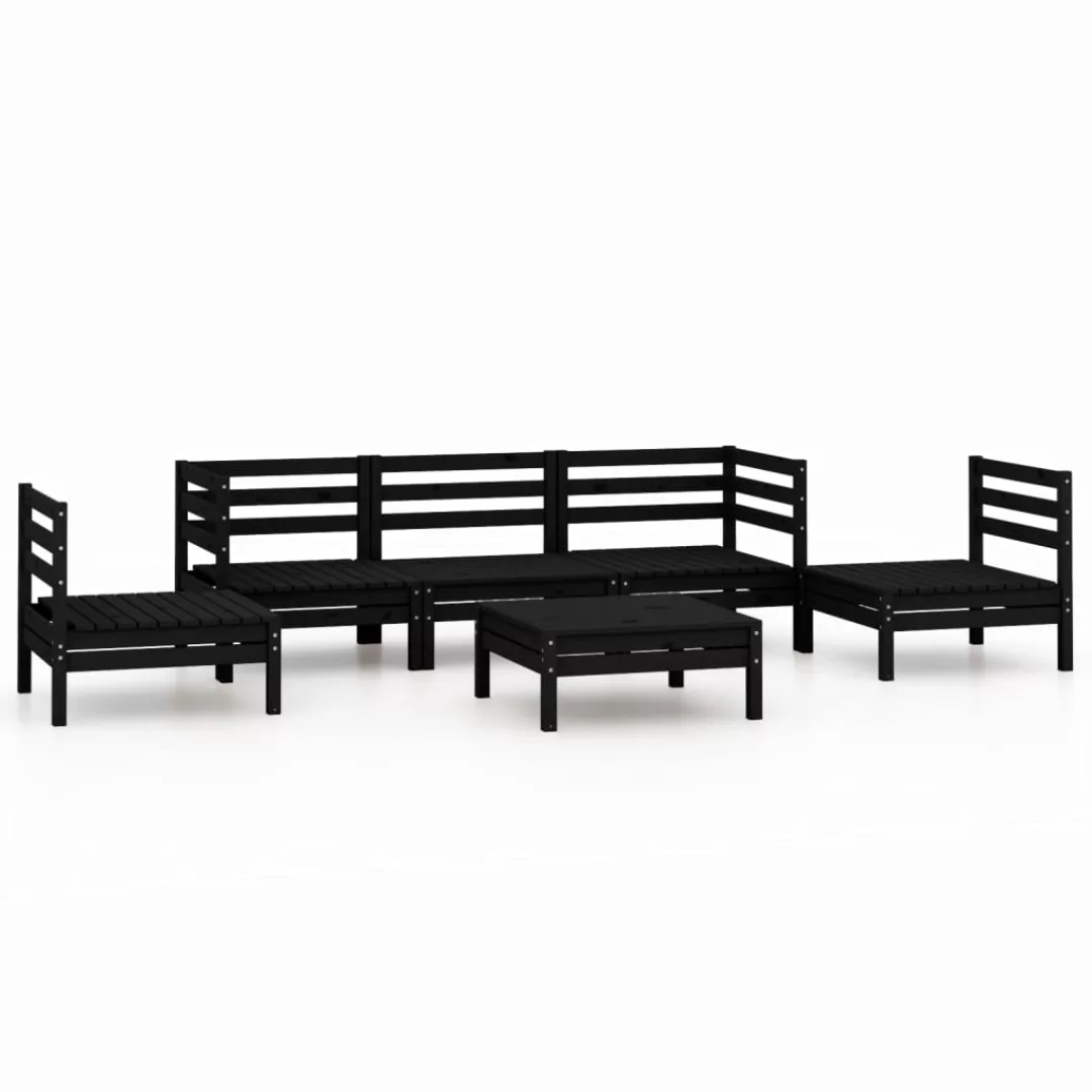 6-tlg. Garten-lounge-set Schwarz Massivholz Kiefer günstig online kaufen