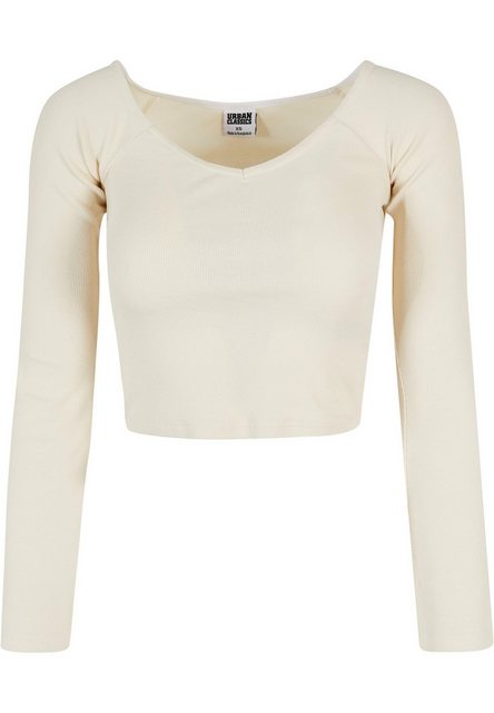 URBAN CLASSICS Langarmshirt Urban Classics Damen Ladies Short Rib Wide V-Ne günstig online kaufen