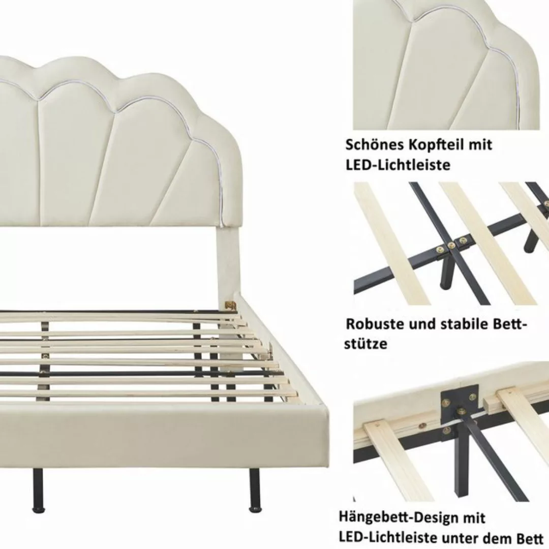 MODFU Polsterbett Bett Funktionsbett Polsterbett Doppelbett 140 x 200 cm (m günstig online kaufen