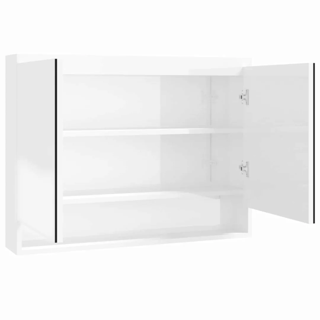 Bad-spiegelschrank 80x15x60 Cm Mdf Glenzendes Weiß günstig online kaufen