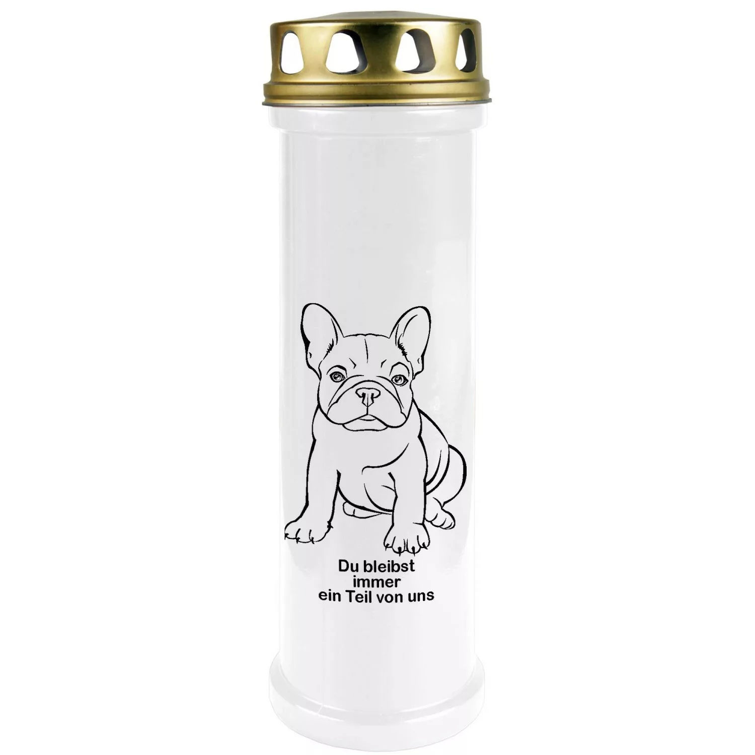 HS Candle Grabkerze Weiß 100h Deckel Gold Bulldogge günstig online kaufen