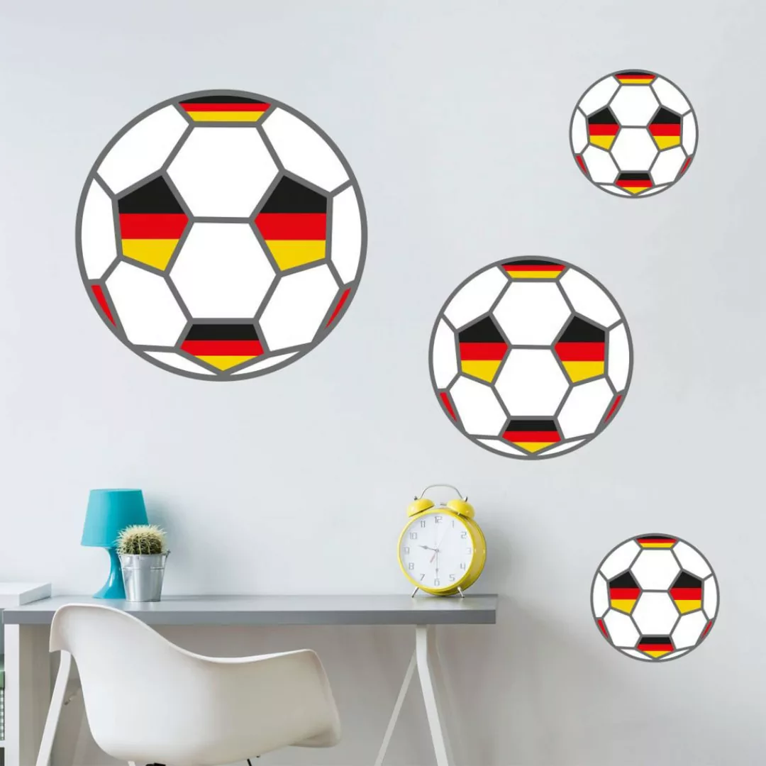 Wall-Art Wandtattoo "Fußball + Deutschland Fahnen", (1 St.), selbstklebend, günstig online kaufen