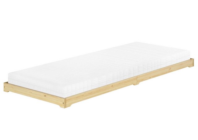 ERST-HOLZ Einzelbett Überlanges Holzbett Kiefer massiv extra niedrig 90x220 günstig online kaufen