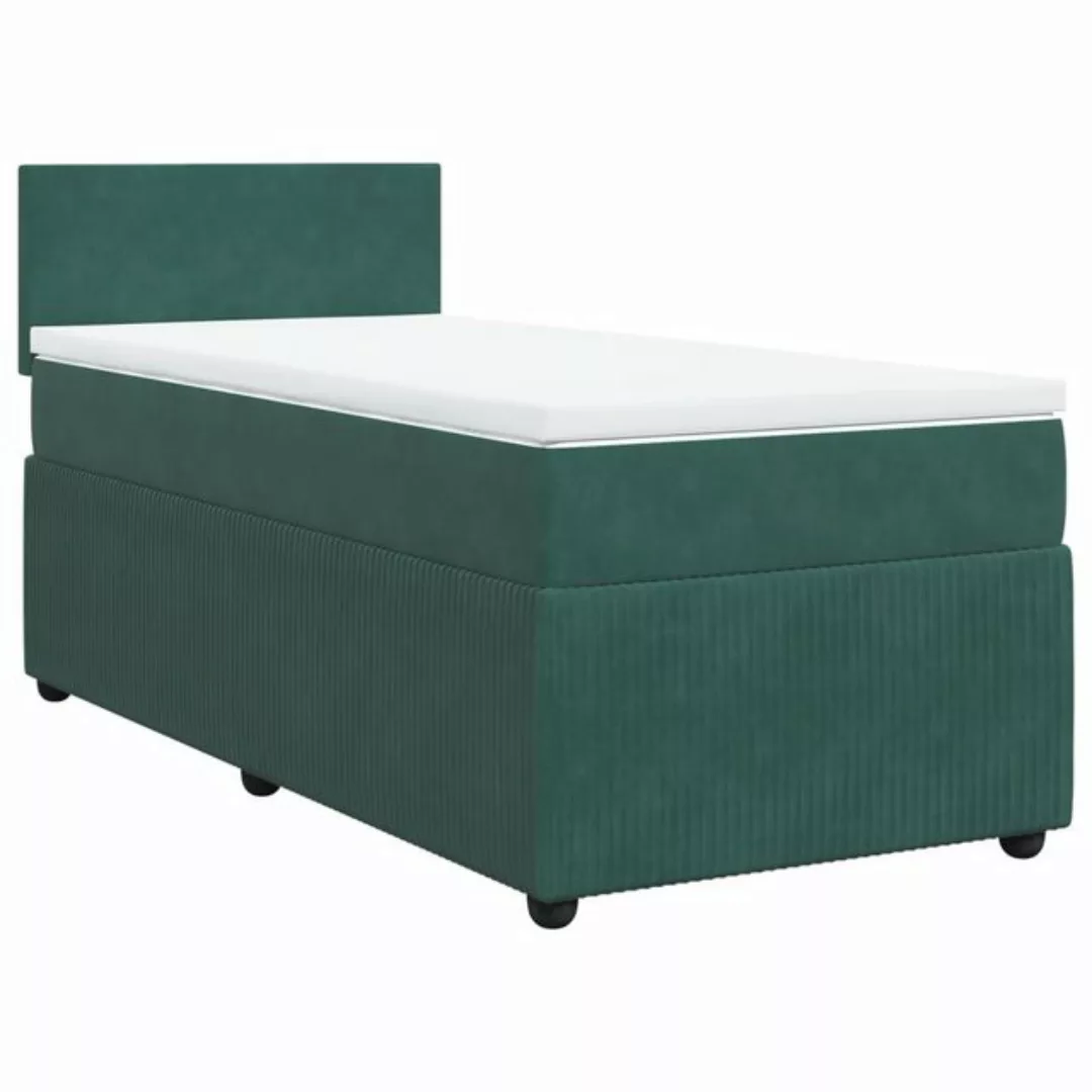 vidaXL Bett Boxspringbett mit Matratze Dunkelgrün 80x200 cm Samt günstig online kaufen