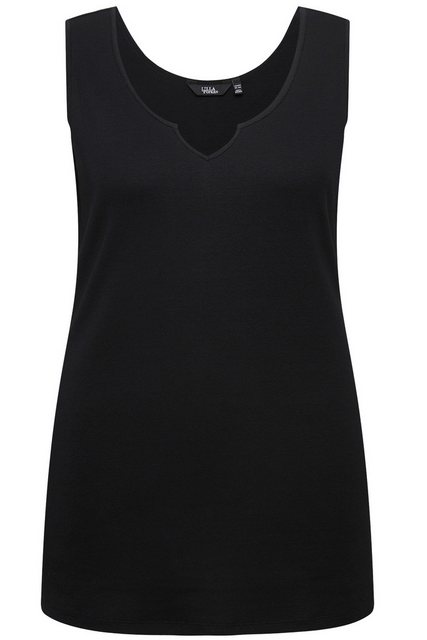 Ulla Popken Longtop Top Rippjersey offenkantig Tunika-Ausschnitt günstig online kaufen