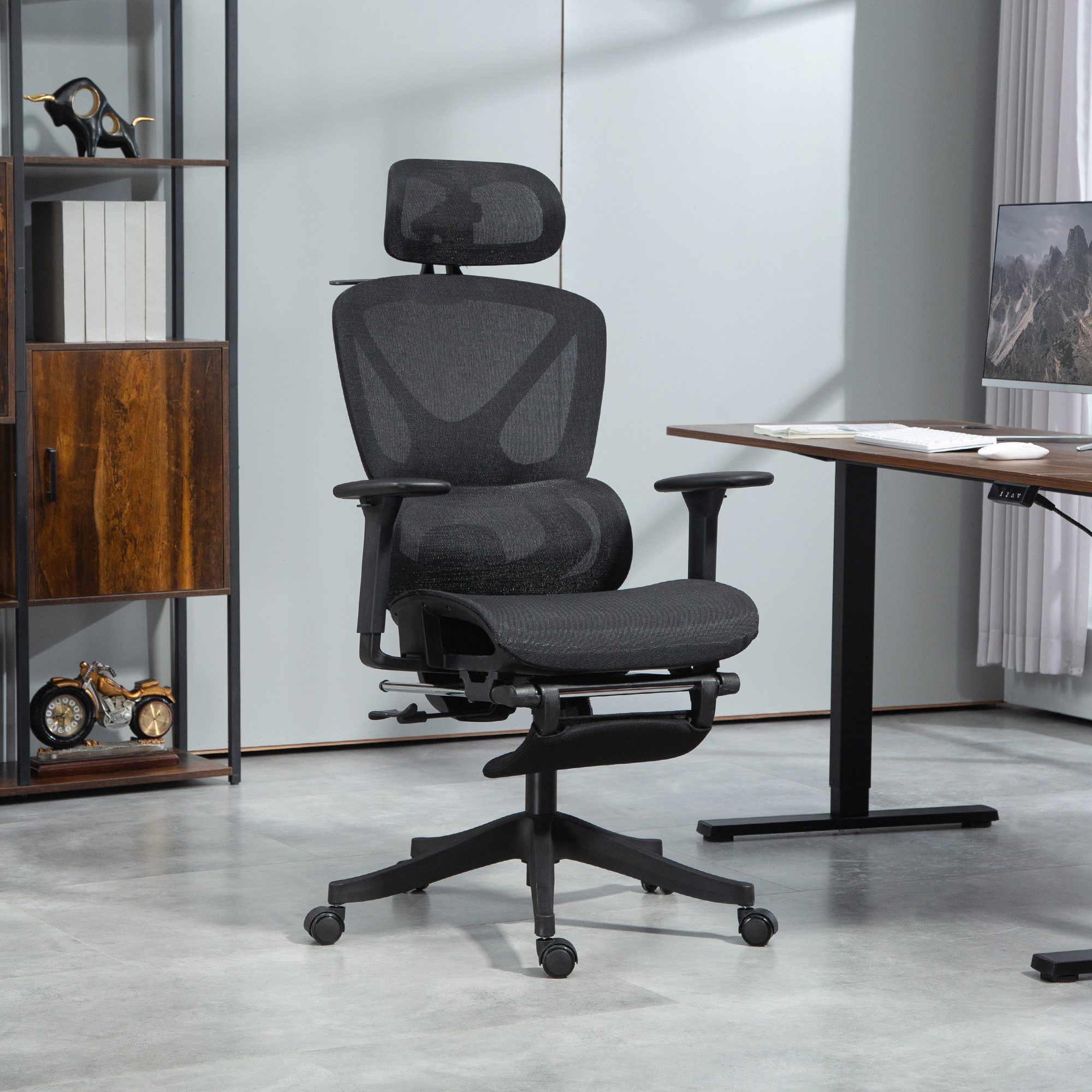 HOMCOM Bürostuhl Ergonomischer Schreibtischstuhl mit 3D günstig online kaufen