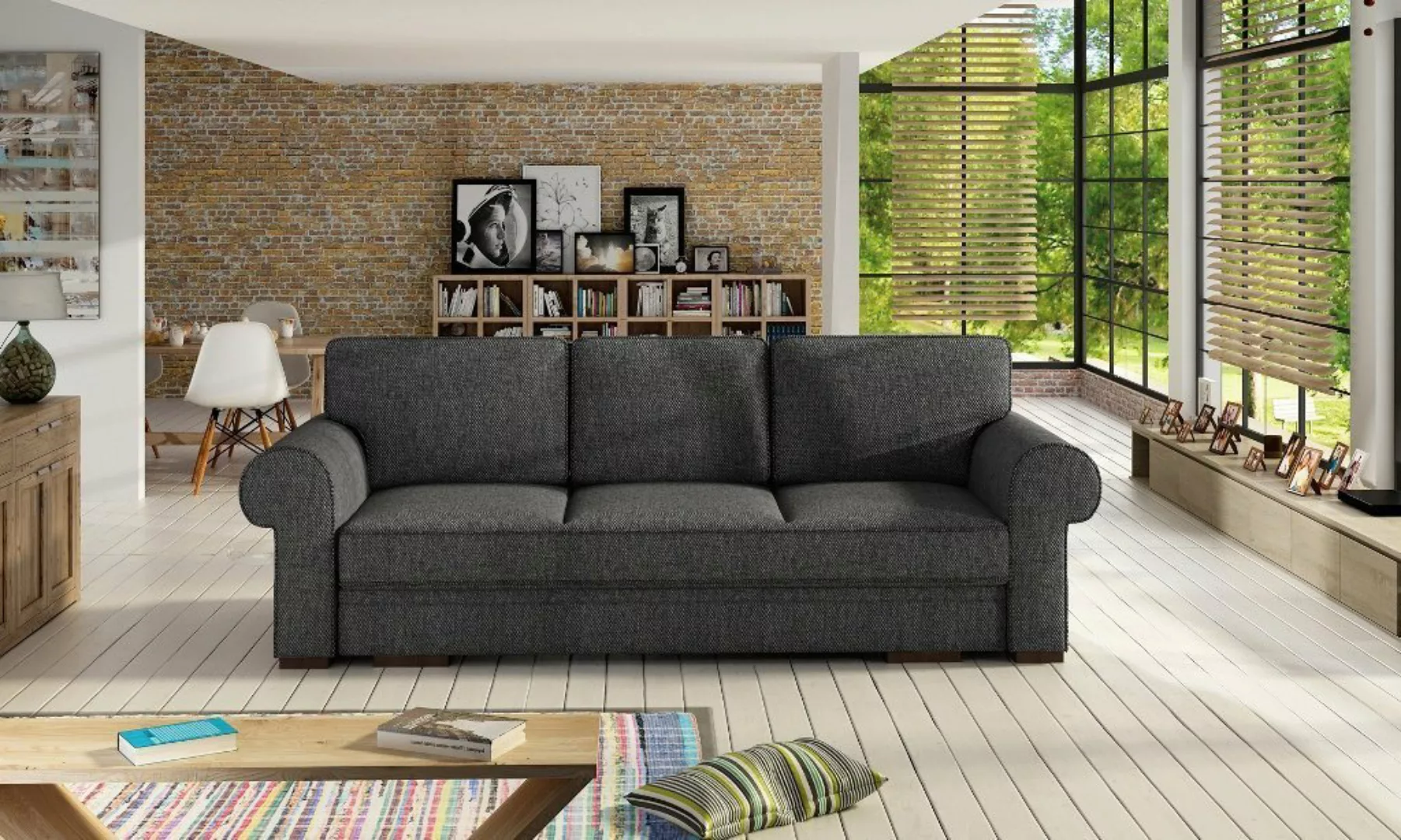 Siblo 3-Sitzer Klassisches Dreisitzer Sofa Evania mit Schlaffunktion günstig online kaufen
