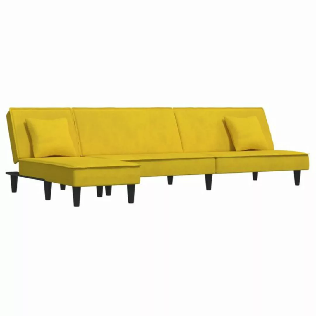 vidaXL Sofa Schlafsofa in L-Form Gelb 255x140x70 cm Samt günstig online kaufen