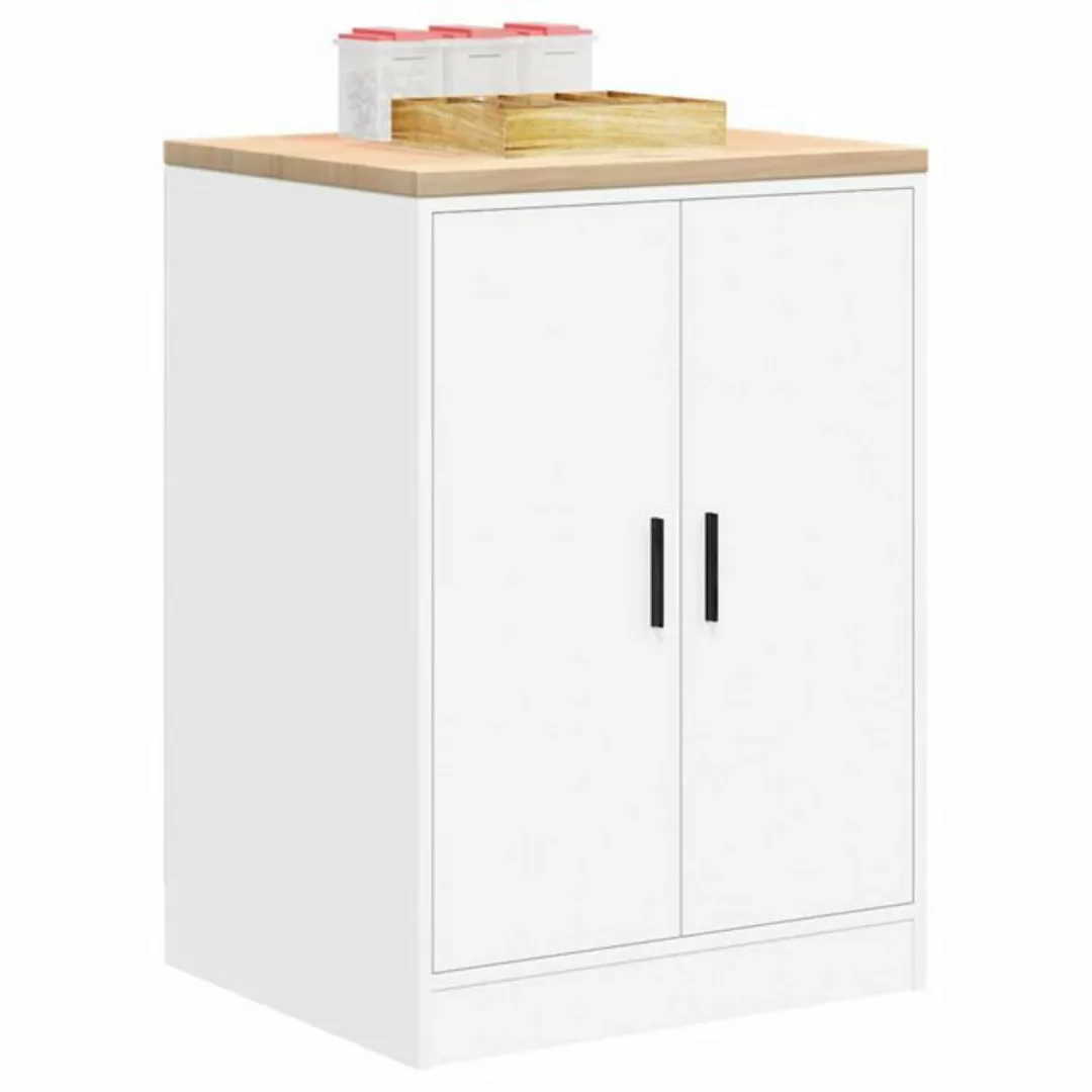 vidaXL Aktenschrank Garagen-Aufbewahrungsschrank Weiß 60x51x85 cm Massivhol günstig online kaufen