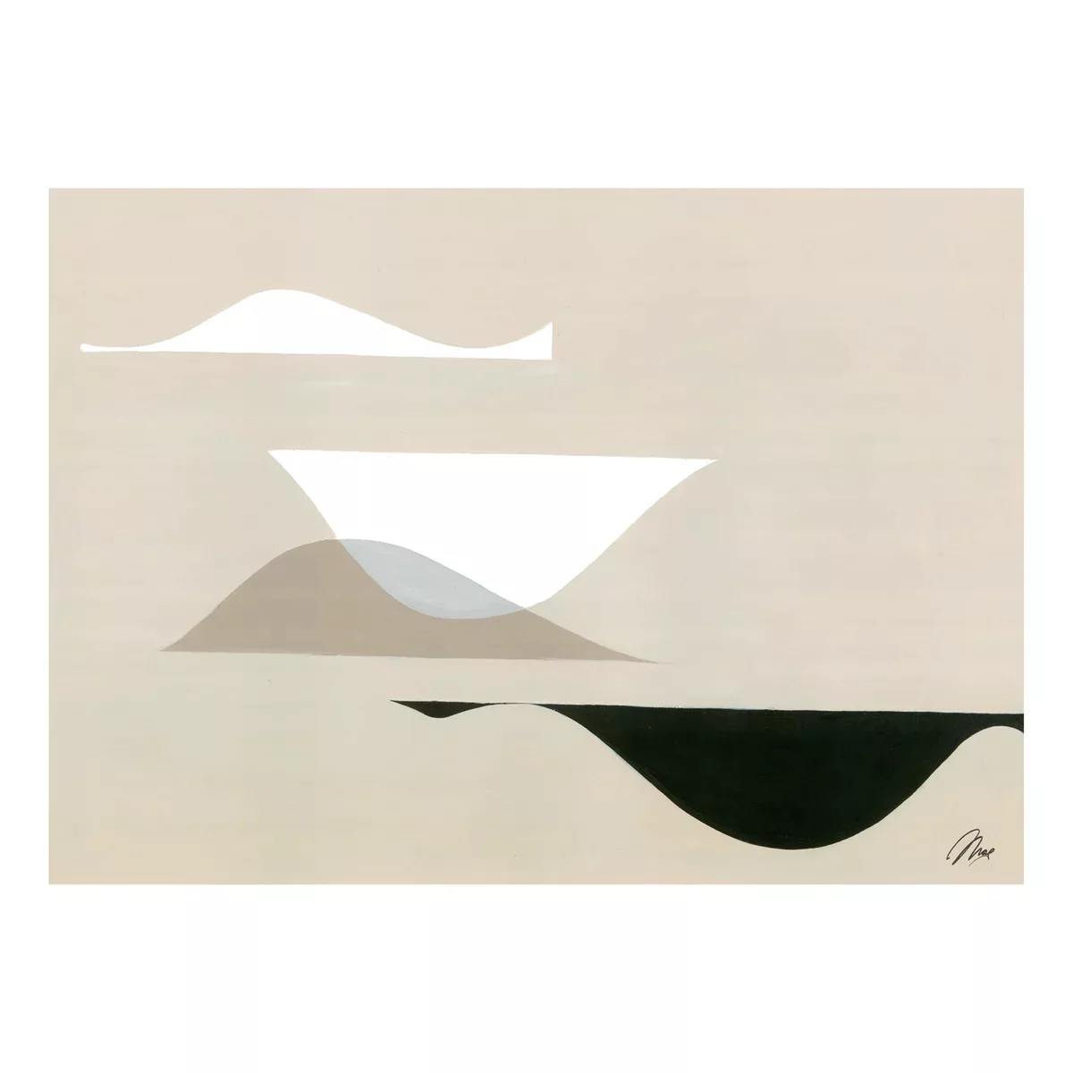 Paper Collective - Music 01 Kunstdruck 30x40cm - beige, weiß, schwarz/BxH 3 günstig online kaufen