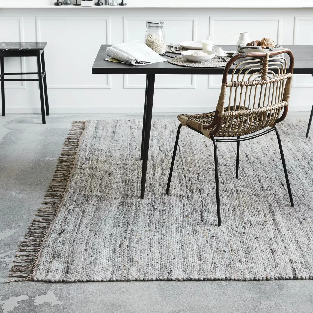 Teppich Hafi aus Jute und Wolle in Grau und Braun günstig online kaufen