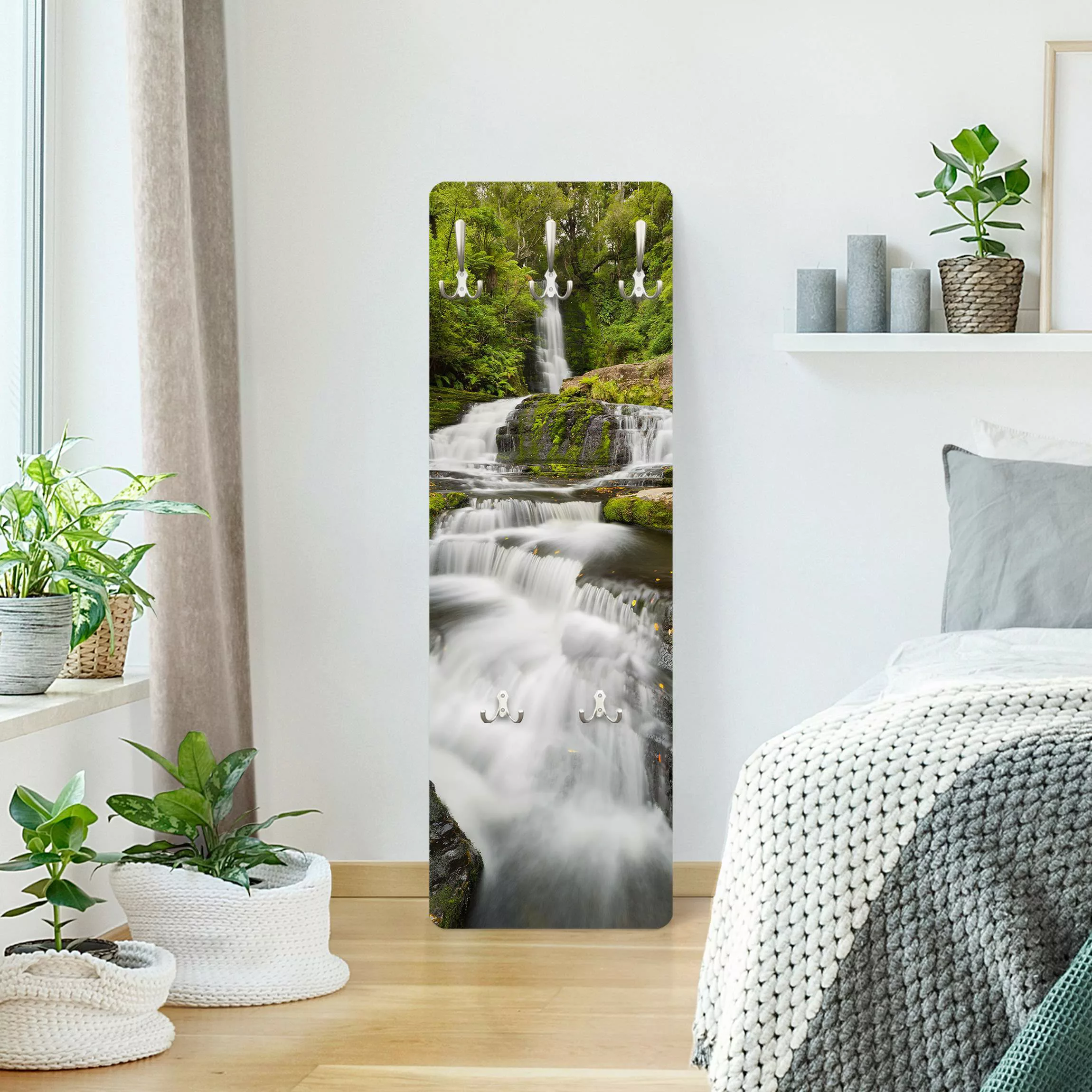 Wandgarderobe Holzpaneel Natur & Landschaft Upper McLean Falls in Neuseelan günstig online kaufen