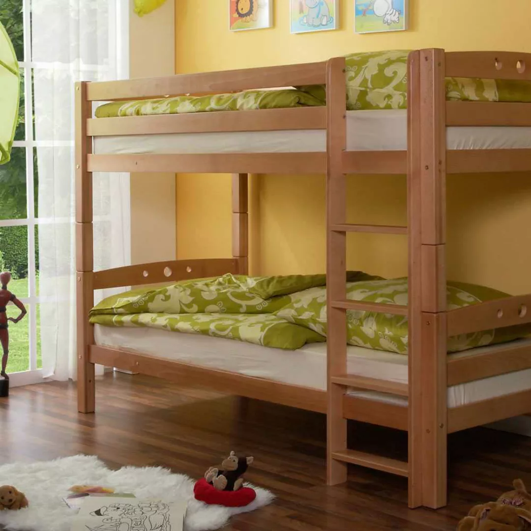 Kinderetagenbett in Buchefarben 90x200cm günstig online kaufen