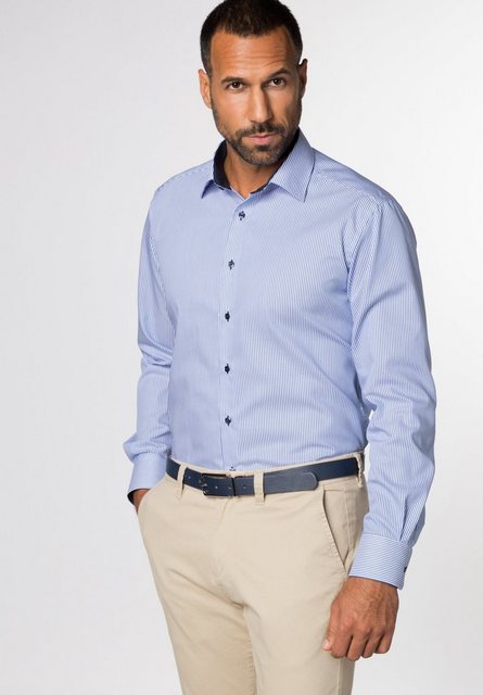 Eterna Langarmhemd 8992, Eterna Langarm Hemd Modern Fit Streifen Twill günstig online kaufen