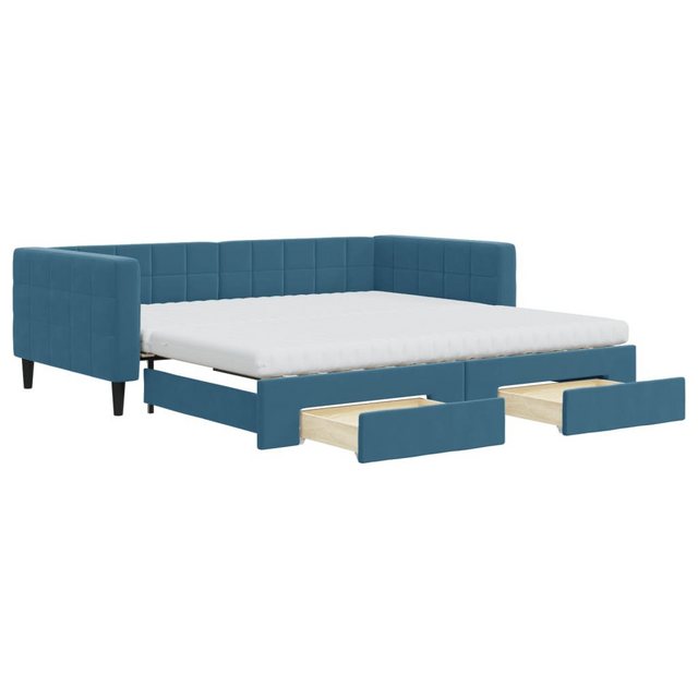 vidaXL Gästebett Gästebett Tagesbett Ausziehbar mit Schubladen Blau 100x200 günstig online kaufen