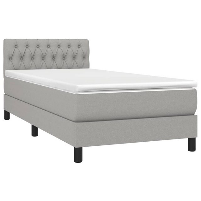 furnicato Bett Boxspringbett mit Matratze Hellgrau 100x200 cm Stoff (1-tlg) günstig online kaufen