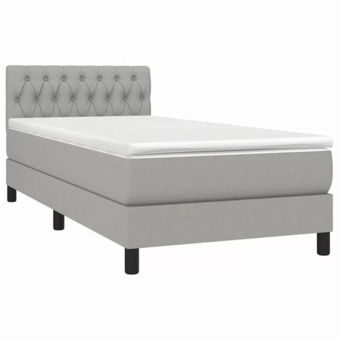 furnicato Bett Boxspringbett mit Matratze Hellgrau 100x200 cm Stoff (1-tlg) günstig online kaufen