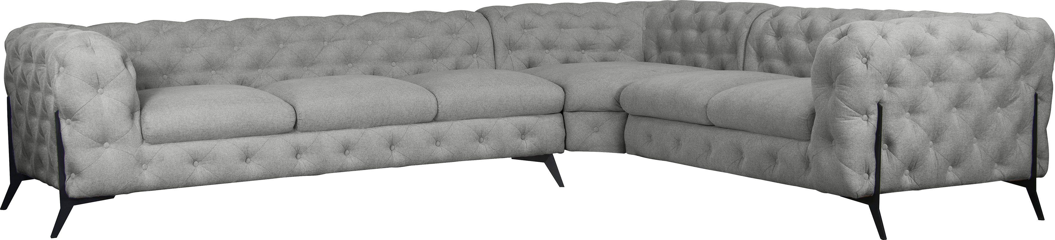 Leonique Chesterfield-Sofa "Amaury L-Form", großes Ecksofa, Chesterfield-Op günstig online kaufen