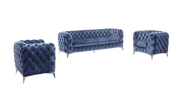 Xlmoebel Sofa Sofa Chesterfield Stoffsofa Polstergruppe 2+2 Designersofas N günstig online kaufen