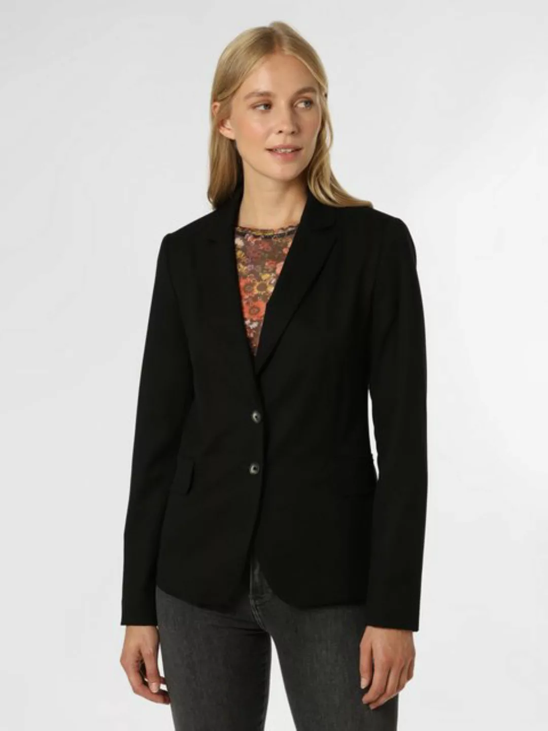 Betty&Co Longblazer Betty & Co Klassischer Blazer mit Taschen Druckfutter günstig online kaufen