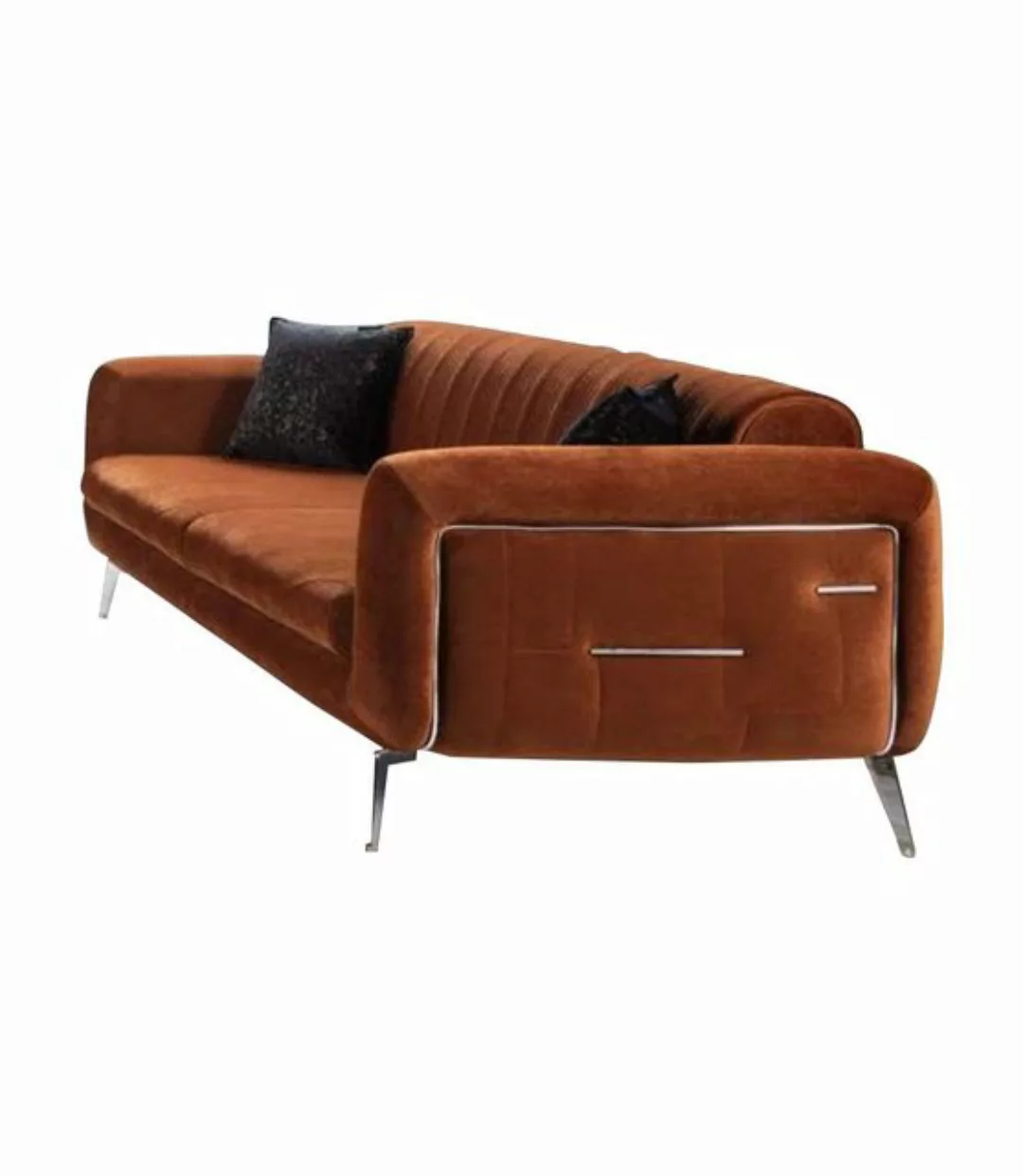 JVmoebel Sofa Orange Design Couch Sofa Samt Dreisitzer Luxus Couch, Made in günstig online kaufen