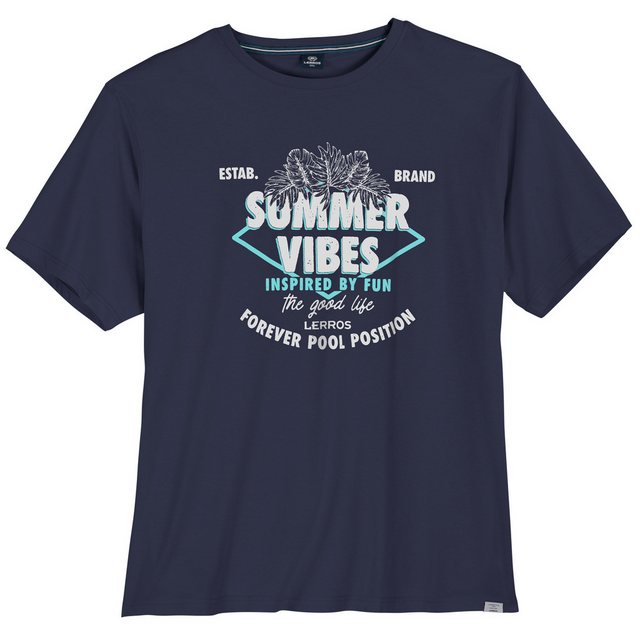 LERROS Rundhalsshirt Lerros XXL T-Shirt navy Frontprint Summer Vibes günstig online kaufen