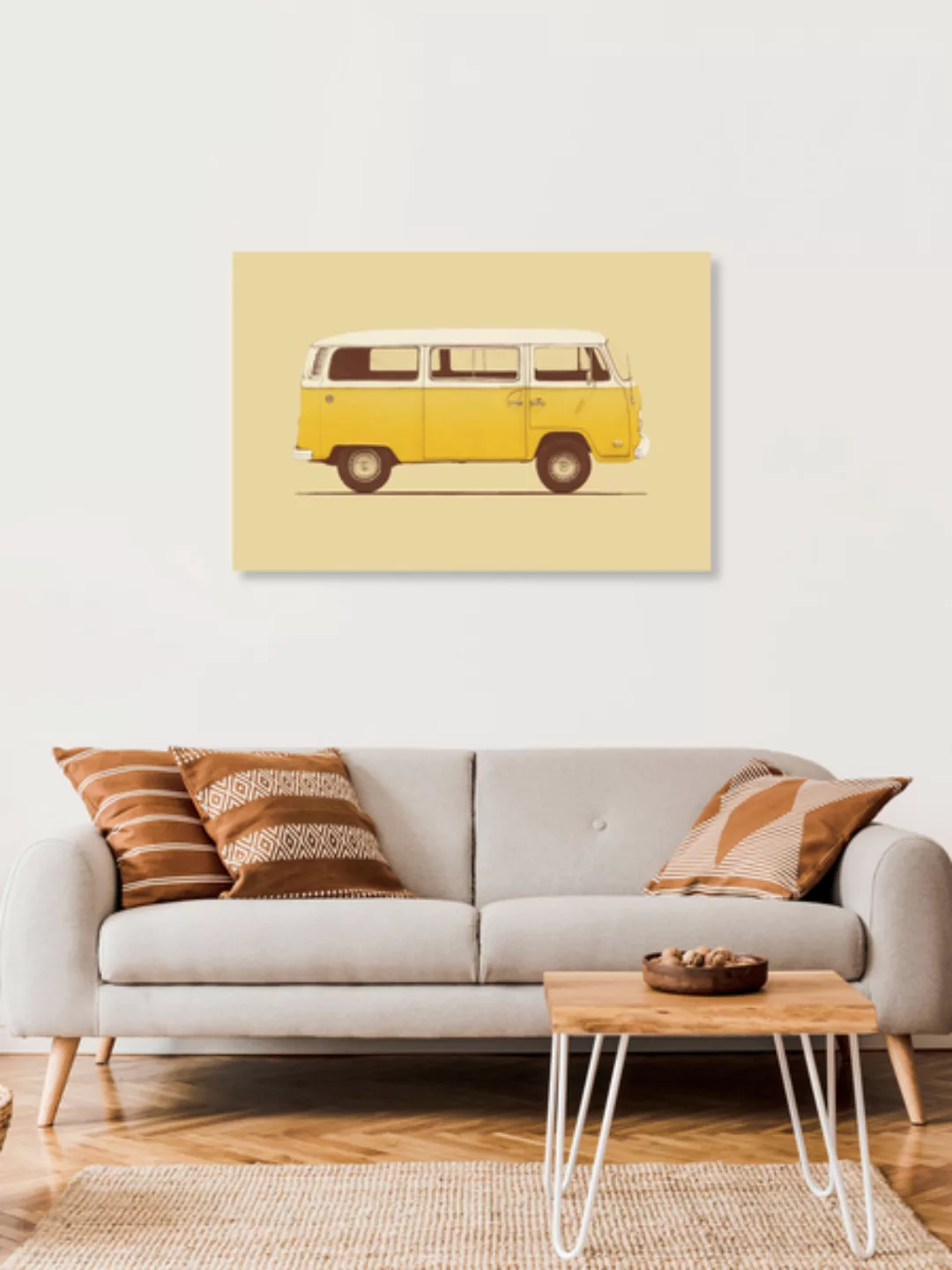Poster / Leinwandbild - Yellow Van günstig online kaufen