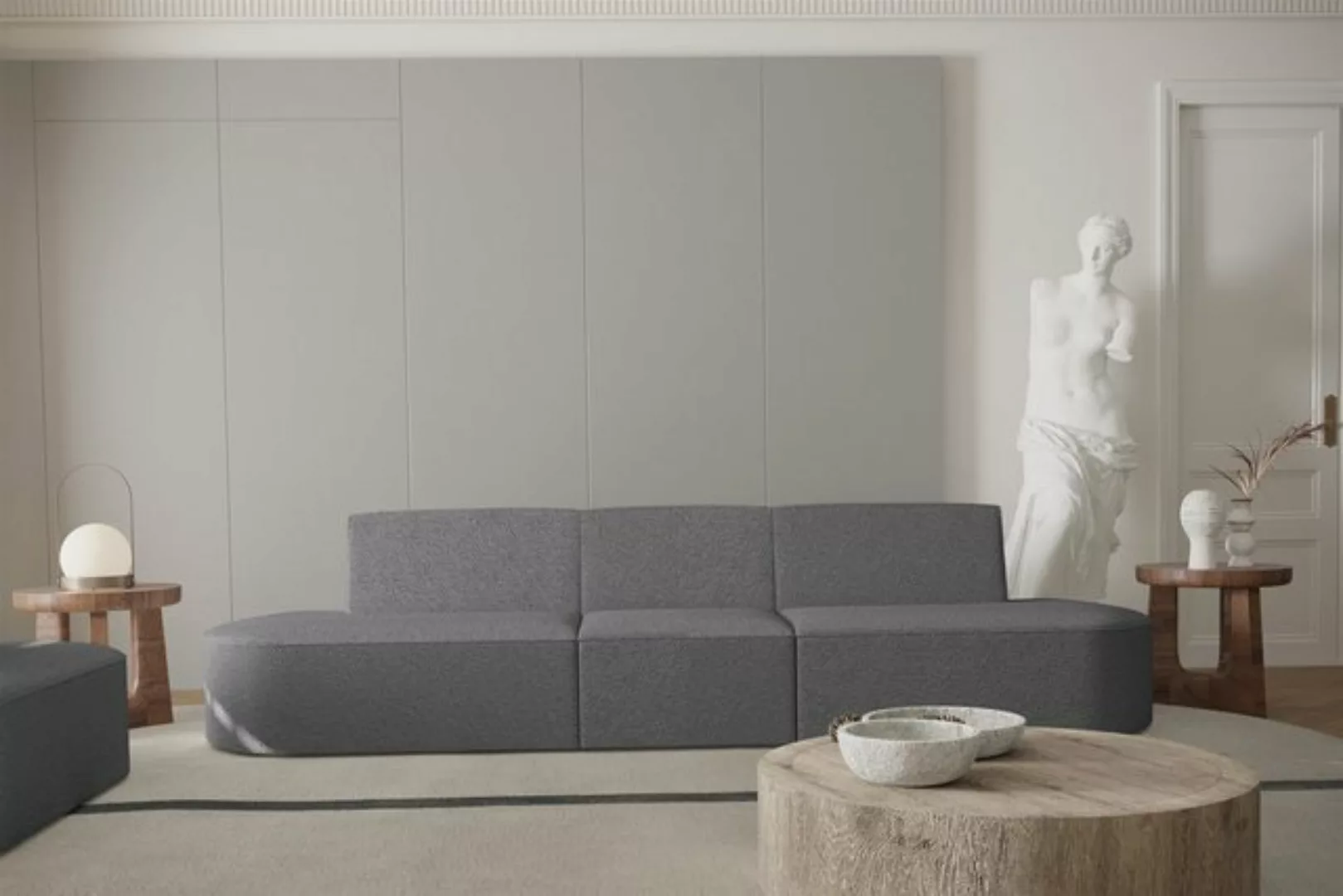 Fun Möbel Sofa Sofa Designersofa 3-Sitzer MILOT in Stoff günstig online kaufen