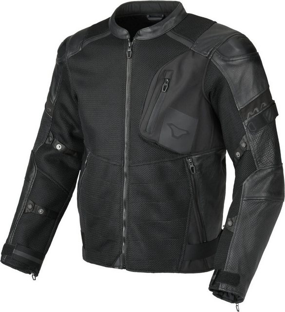 Macna Motorradjacke Olsan Solid perforierte Motorrad Leder- / Textiljacke günstig online kaufen