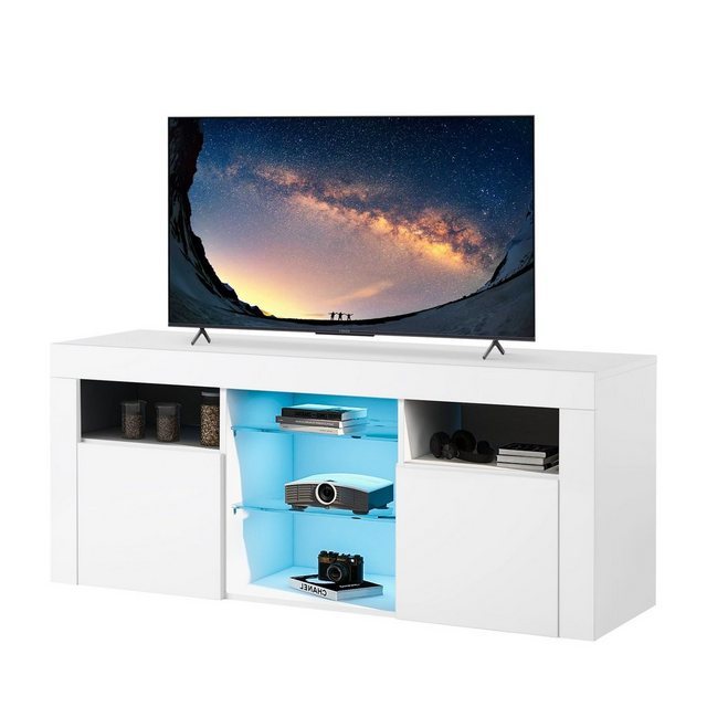 WISHDOR TV-Schrank TV-Ständer mit 2 Schränken mit Türen und 5 offenen Regal günstig online kaufen