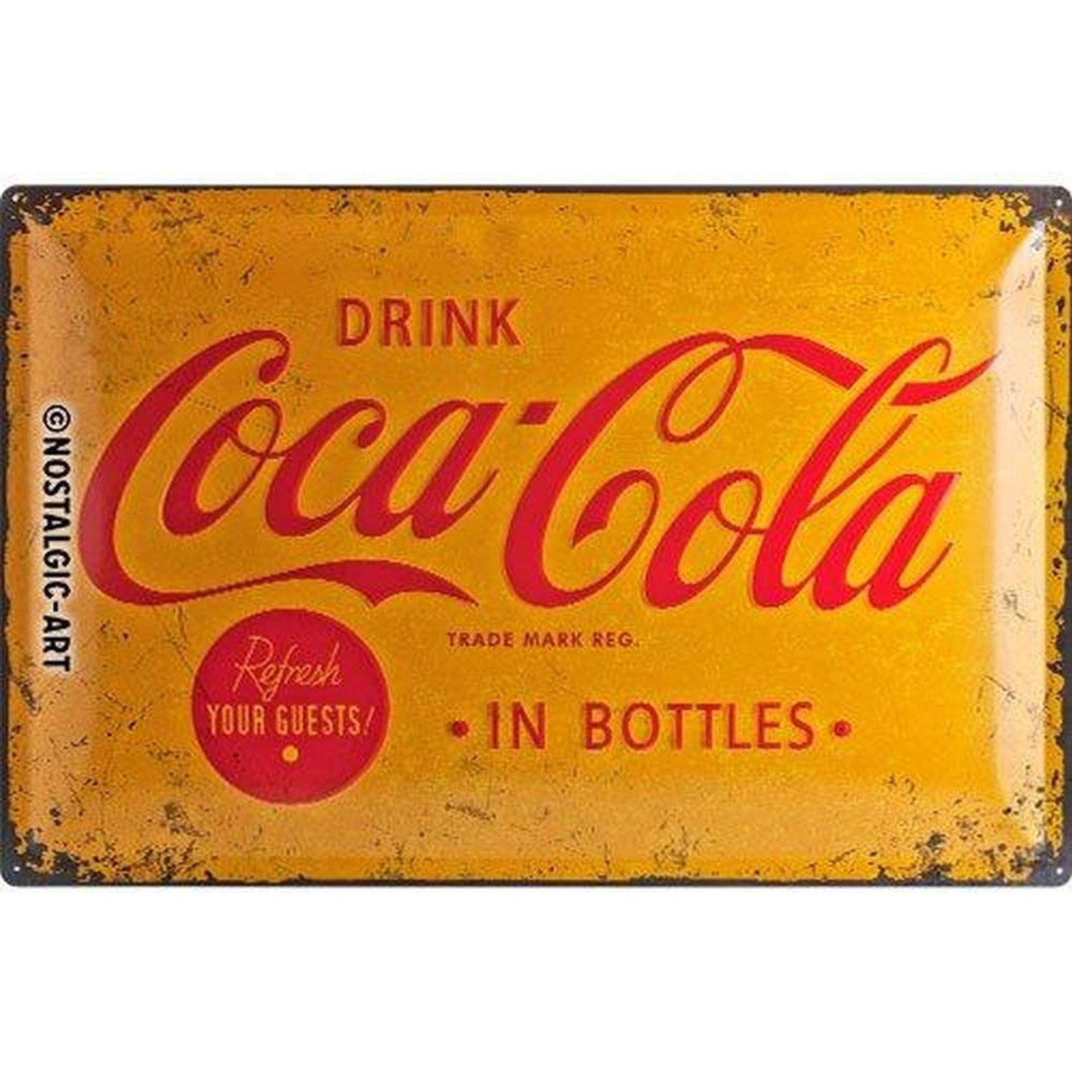 Nostalgic-Art Blechschild 40 x 60 cm - Coca Cola - Coca Cola Logo Yellow günstig online kaufen