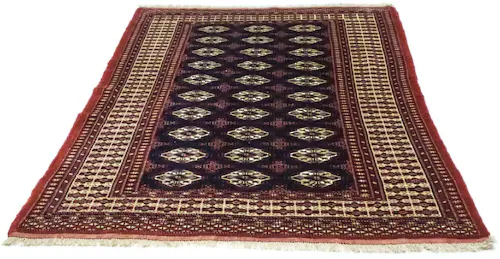 morgenland Wollteppich »Turkaman Durchgemustert Rosso 186 x 139 cm«, rechte günstig online kaufen