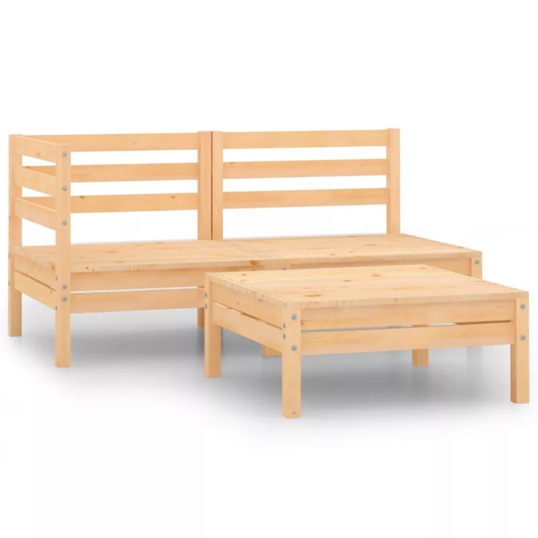 3-tlg. Garten-lounge-set Massivholz Kiefer günstig online kaufen