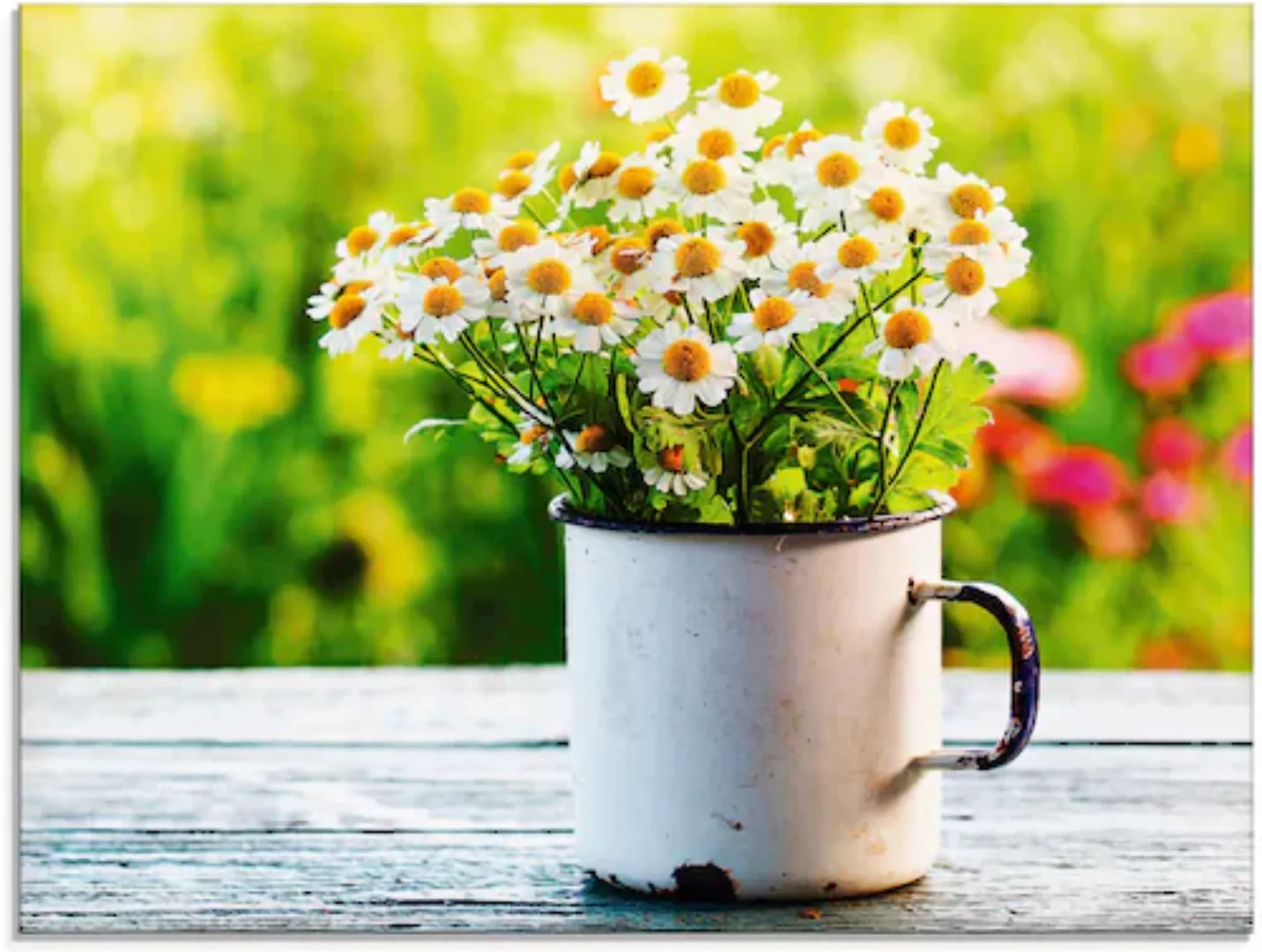 Artland Glasbild »Frühlingsgarten mit Echter Kamille«, Blumen, (1 St.), in günstig online kaufen