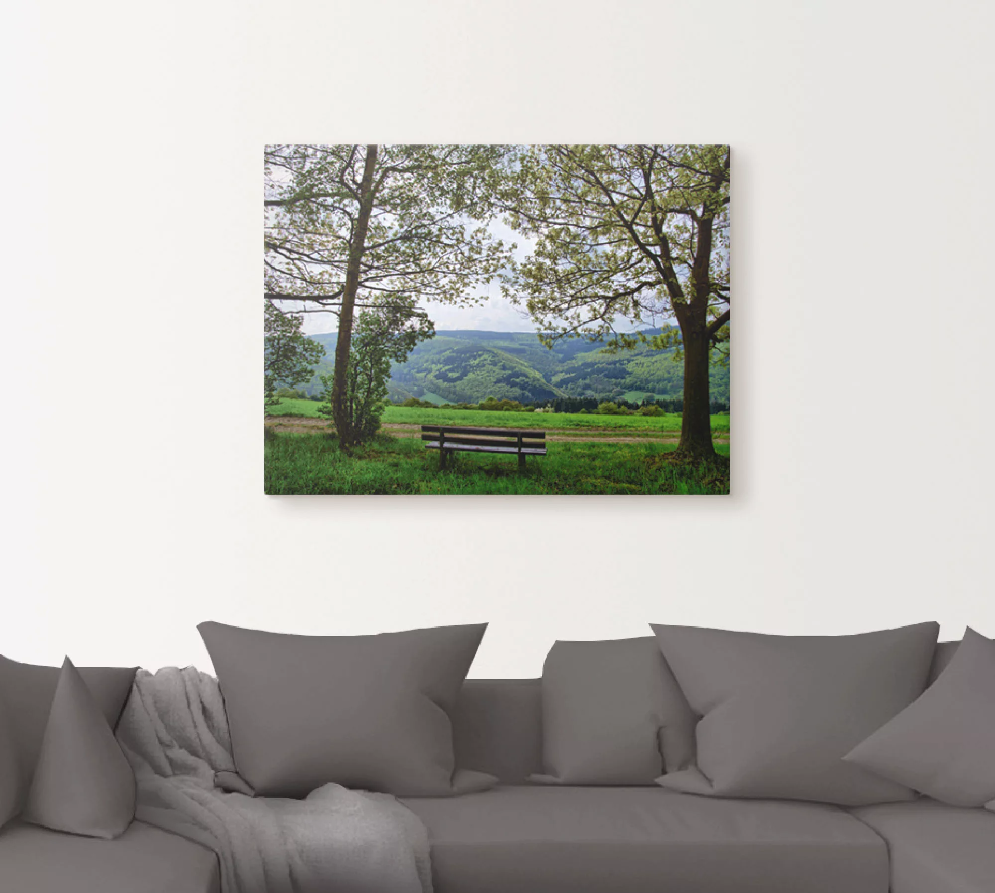 Artland Leinwandbild "Ausblick in den Frühling", Felder, (1 St.), auf Keilr günstig online kaufen