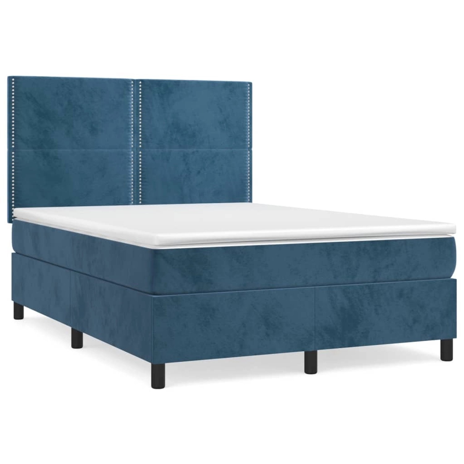 vidaXL Boxspringbett mit Matratze Dunkelblau 140x190 cm Samt1349946 günstig online kaufen