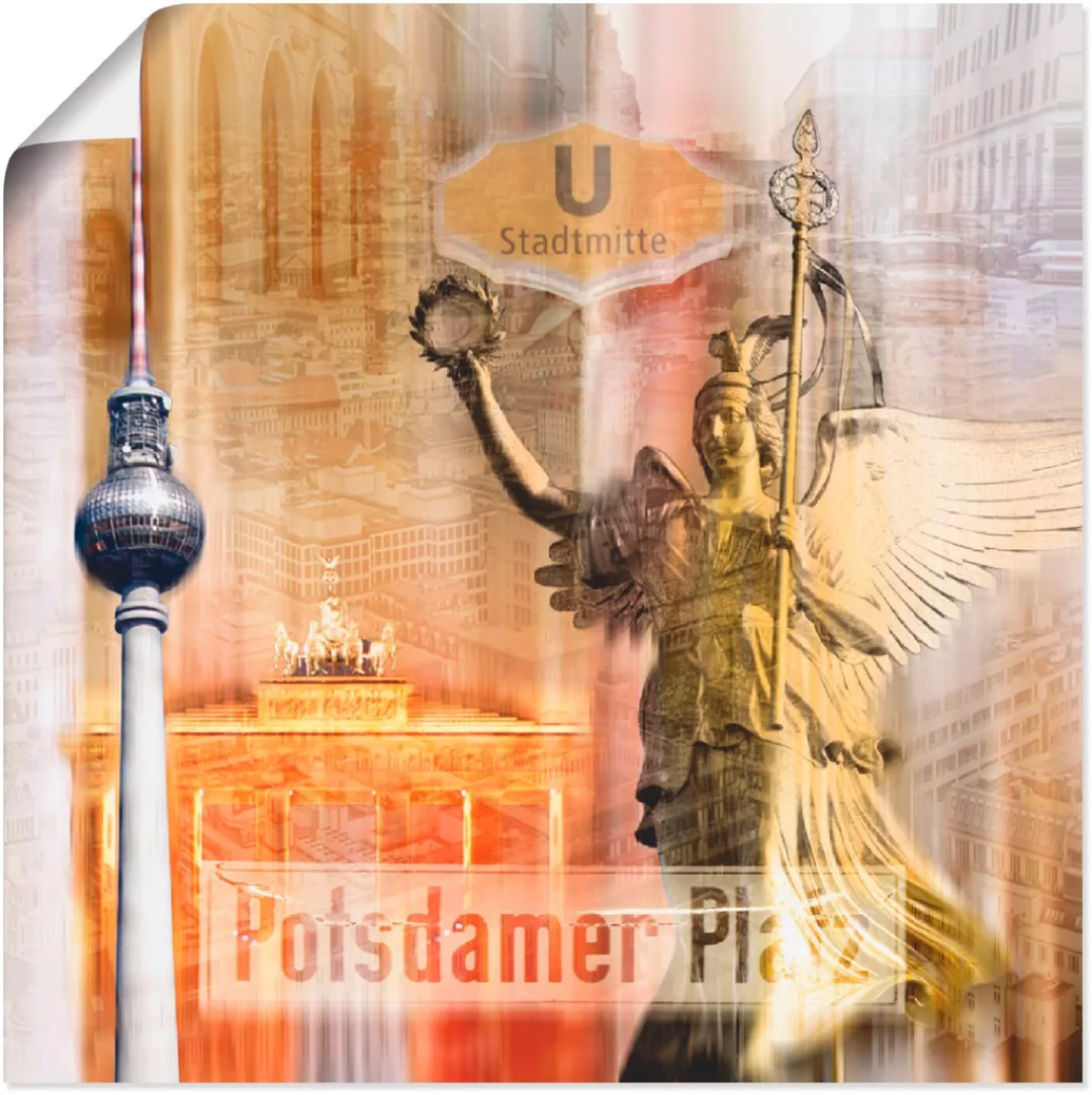 Artland Poster "Berlin Skyline Collage V", Gebäude, (1 St.), als Leinwandbi günstig online kaufen